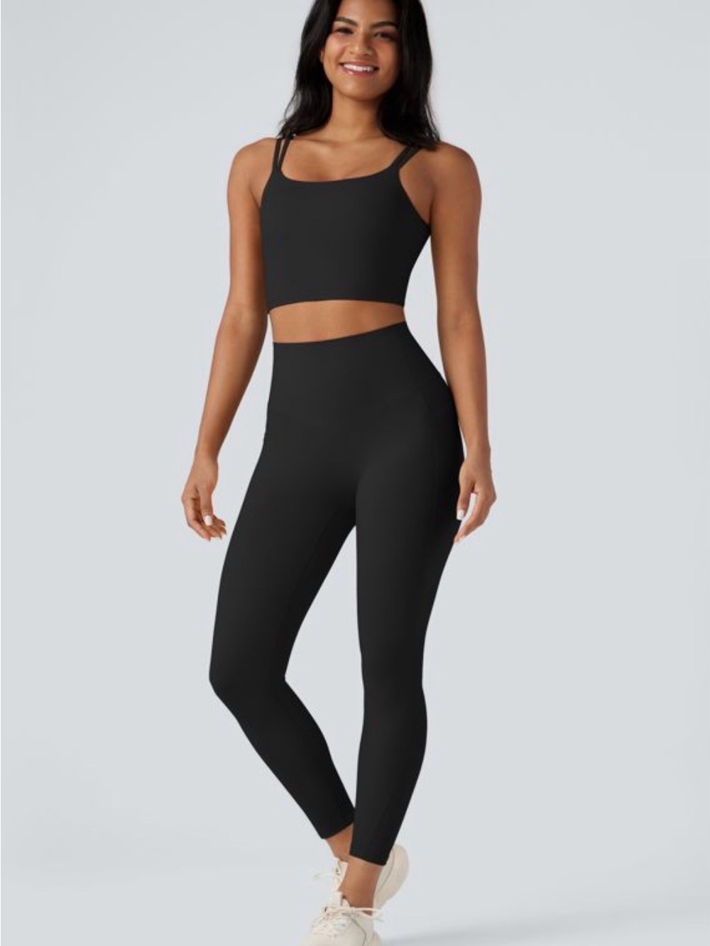 Halara UltraSculpt™ Double Straps Twisted Backless Cropped Padded Yoga Tank Top